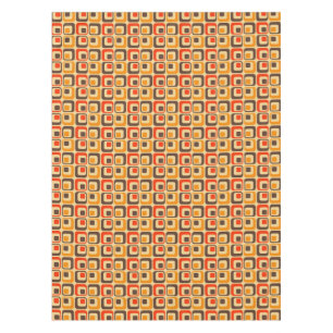 Retro Squares Patroon - Rood, bruin en Oranje Tafelkleed