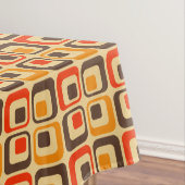 Retro Squares Patroon - Rood, bruin en Oranje Tafelkleed (Voorbeeld)