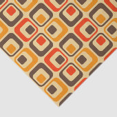 Retro Squares Patroon - Rood, bruin en Oranje Tissuepapier (Detail)
