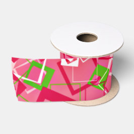 Retro Squares Patroon Satijnen Lint