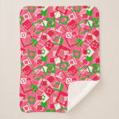 Retro Squares Patroon Sherpa Deken (Voorkant)