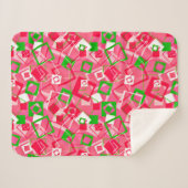 Retro Squares Patroon Sherpa Deken (Voorkant (horizontaal))