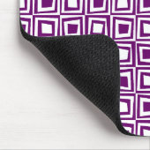 Retro Squares - Pruim op Wit Muismat (Hoek)