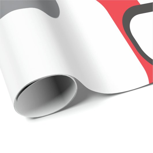 Retro Squares Red Black Grey White Pattern Cadeaupapier (Rol Hoek)