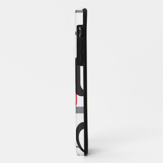 Retro Squares Red Black Grey White Pattern Case-Mate iPhone Case (Achterkant/links)