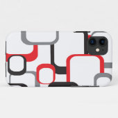 Retro Squares Red Black Grey White Pattern Case-Mate iPhone Case (Achterkant (horizontaal))