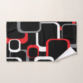 Retro Squares Red White Grey Black Achtergrond Bad Handdoek (Handdoek)