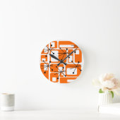 Retro Squares Ronde Klok (Huis)