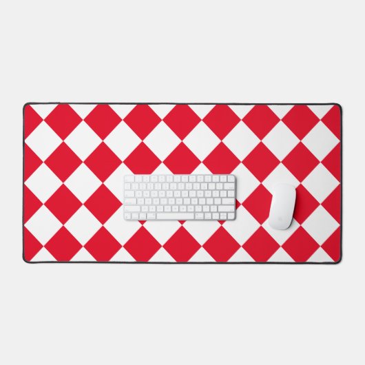 Retro Squares Rood en Wit Retro Bureaumat (Keyboard & Muis)