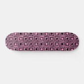 Retro Squares - Roze op zwart Persoonlijk Skateboard (Horizontaal)