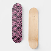 Retro Squares - Roze op zwart Persoonlijk Skateboard (Voorkant)