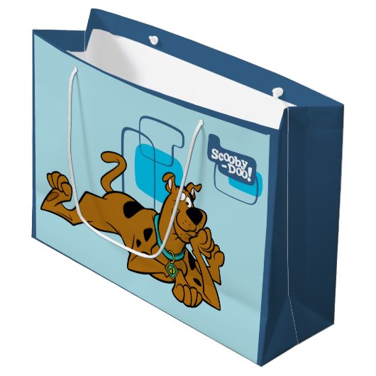 Retro Squares Scooby-Doo neer Groot Cadeauzakje (Voorkant Gekanteld)