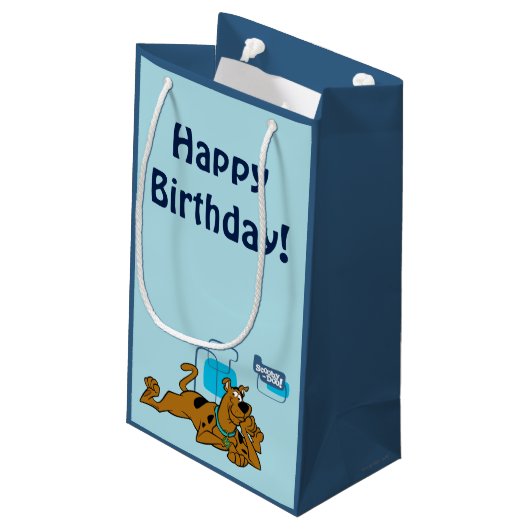 Retro Squares Scooby-Doo neer Klein Cadeauzakje (Achterkant Gekanteld)