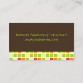 Retro Squares Visitekaartje dark chocola accent (Achterkant)