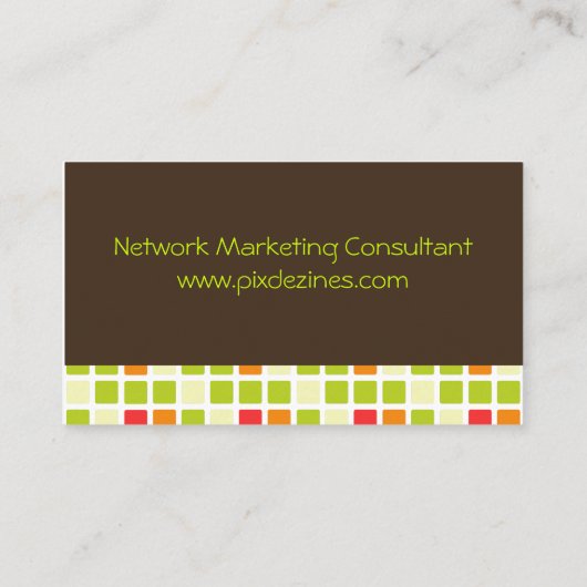 Retro Squares Visitekaartje dark chocola accent (Achterkant)