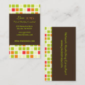 Retro Squares Visitekaartje dark chocola accent (Voorkant / Achterkant)