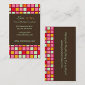 Retro Squares Visitekaartje dark chocola accent (Voorkant / Achterkant)