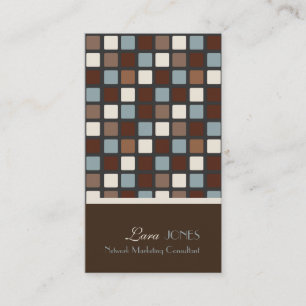 Retro Squares Visitekaartje dark chocola accent