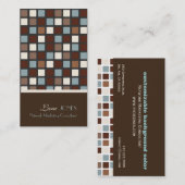 Retro Squares Visitekaartje dark chocola accent (Voorkant / Achterkant)