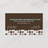 Retro Squares Visitekaartje dark chocola accent (Achterkant)