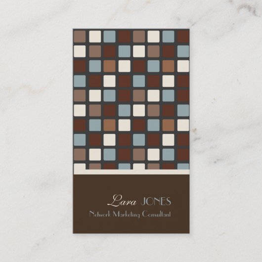 Retro Squares Visitekaartje dark chocola accent (Voorkant)