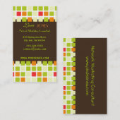 Retro Squares Visitekaartje dark chocola accent (Voorkant / Achterkant)