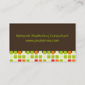 Retro Squares Visitekaartje dark chocola accent (Achterkant)