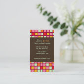 Retro Squares Visitekaartje donkerchocoline accent (Staand voorkant)