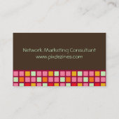 Retro Squares Visitekaartje donkerchocoline accent (Achterkant)