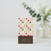 Retro Squares Visitekaartje pure chocolade accent (Staand voorkant)