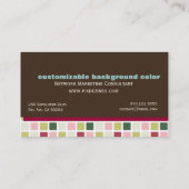 Retro Squares Visitekaartje pure chocolade accent (Achterkant)