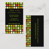 Retro Squares Visitekaartje zwarte achtergrond (Voorkant / Achterkant)