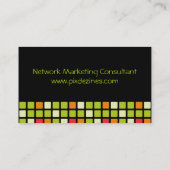 Retro Squares Visitekaartje zwarte achtergrond (Achterkant)