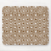 Retro Squares - Walnut on White Muismat (Voorkant)