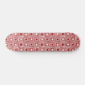 Retro Squares - Wit op Ruby Red Persoonlijk Skateboard (Horizontaal)