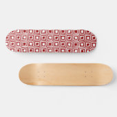 Retro Squares - Wit op Ruby Red Persoonlijk Skateboard (Horizontaal)