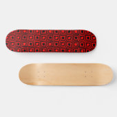 Retro Squares - Zwart op Rood Persoonlijk Skateboard (Horizontaal)