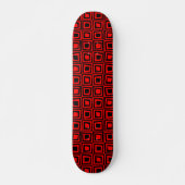 Retro Squares - Zwart op Rood Persoonlijk Skateboard (Voorkant)