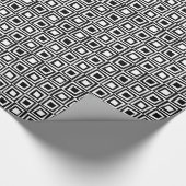 Retro Squares - Zwart op wit Cadeaupapier (Hoek)