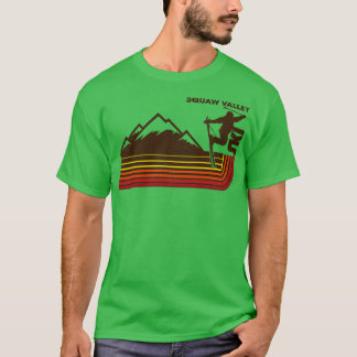 Retro Squaw Valley 70s80s Stijl Skigebied T-shirt