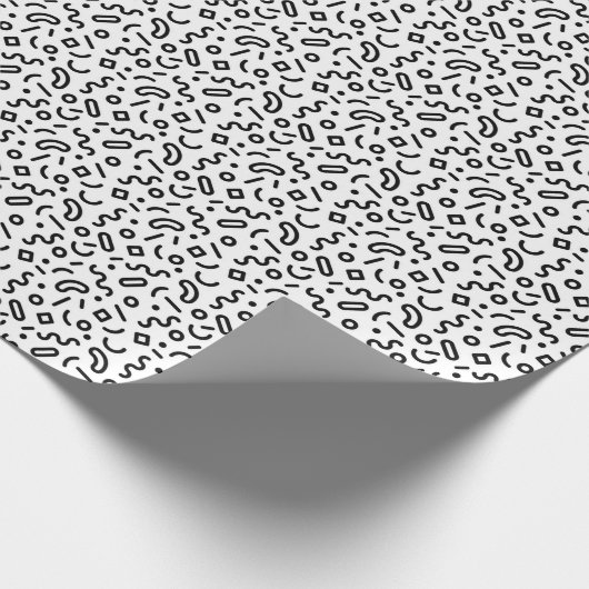 Retro Squiggle Patroon Cadeaupapier (Hoek)