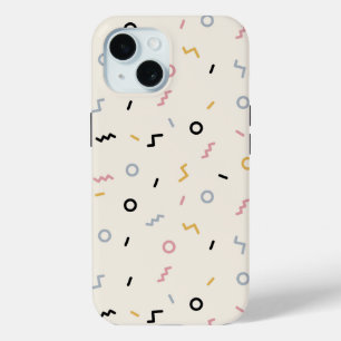 Retro Squiggle Patroon iPhone 15 Case