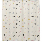 Retro Squiggle Patroon Douchegordijn (Voorkant)