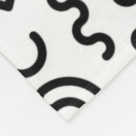 Retro Squiggle Patroon Fleece Deken (Hoek)