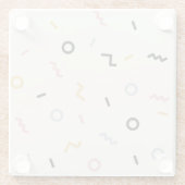 Retro Squiggle Patroon Glazen Onderzetter (Achterkant)