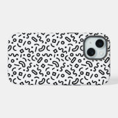 Retro Squiggle Patroon iPhone 15 Case (Achterkant horizontaal)