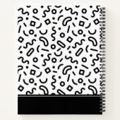 Retro Squiggle Patroon | Jouw namen toevoegen Notitieboek (Achterkant)