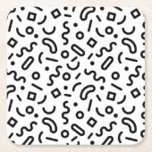 Retro Squiggle Patroon Kartonnen Onderzetters (Voorkant)