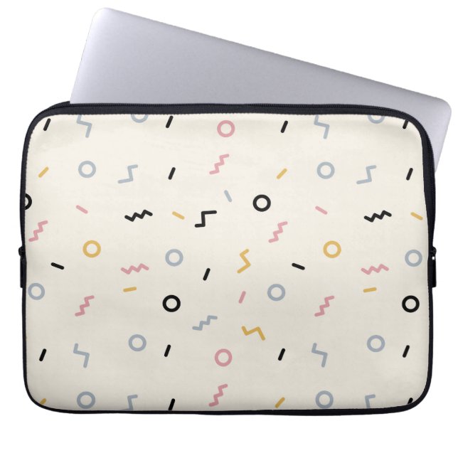 Retro Squiggle Patroon Laptop Sleeve (Voorkant)