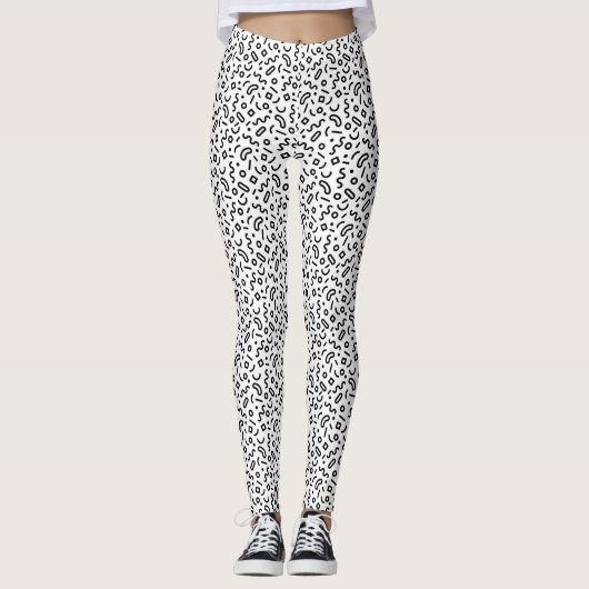 Retro Squiggle Patroon Leggings (Voorkant)